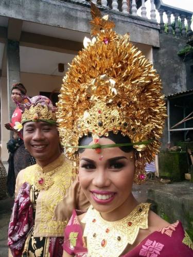 A Balinese couple on their wedding day