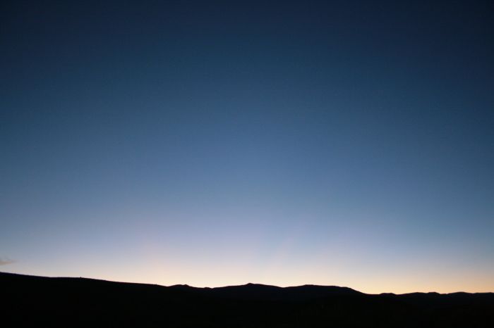 a deep blue sunset in nevada