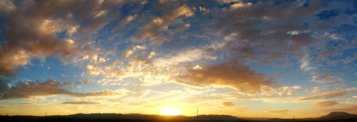 Panoramic sunset over Nevada mountains