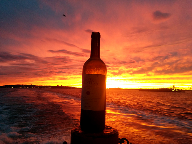 Sunset and a bottle of wine NYC